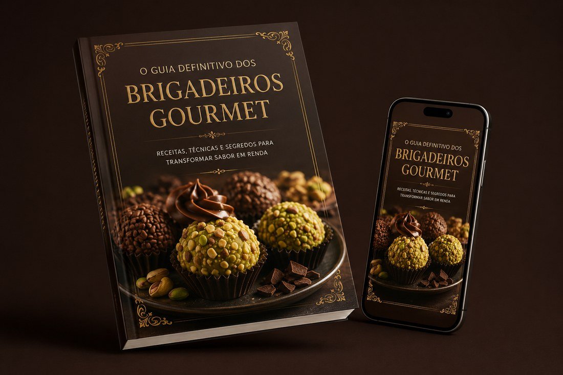 Guia Brigaderia Lucrativa exibido no livro e no celular